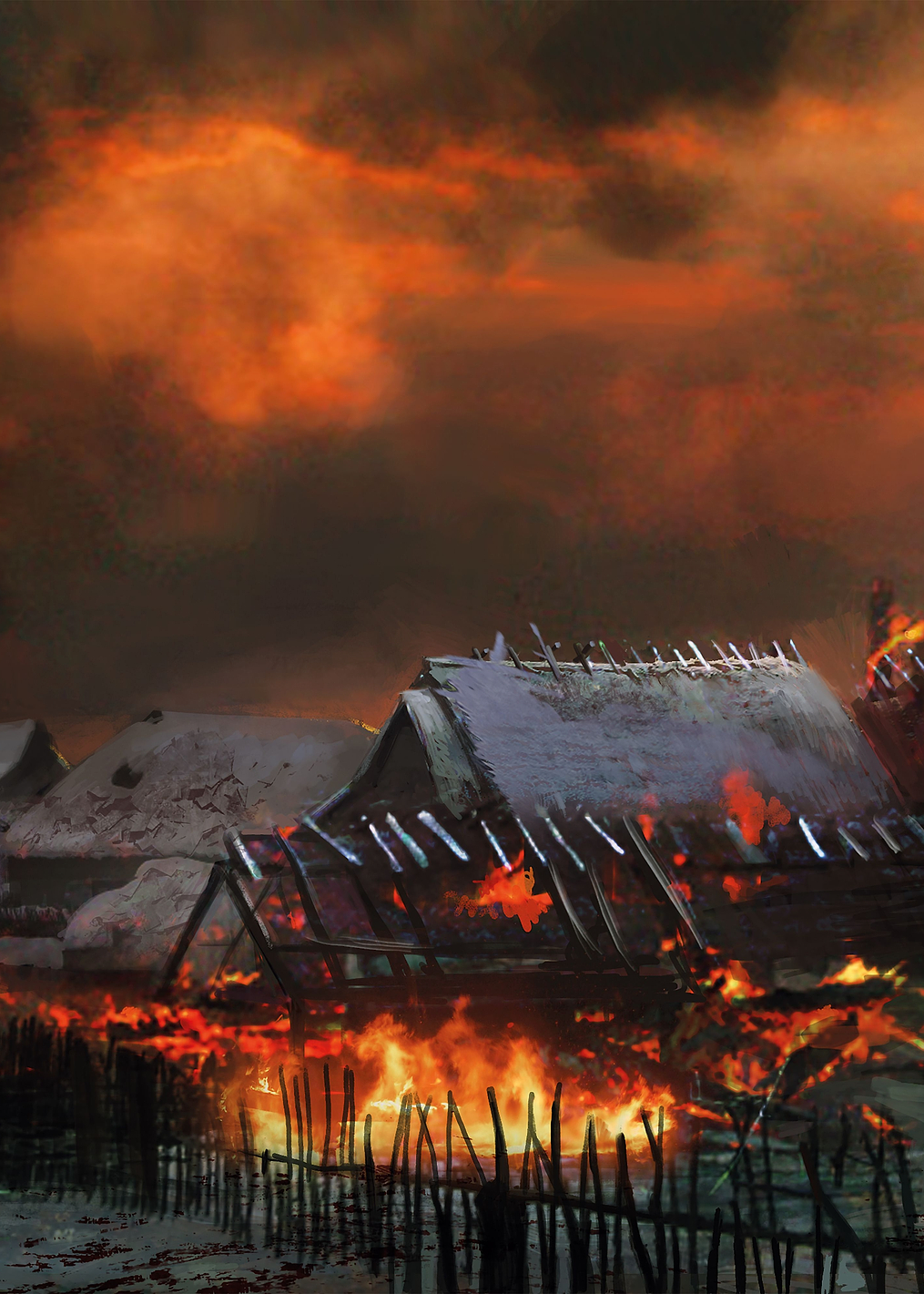 Burning Village: постер из коллекции The Witcher