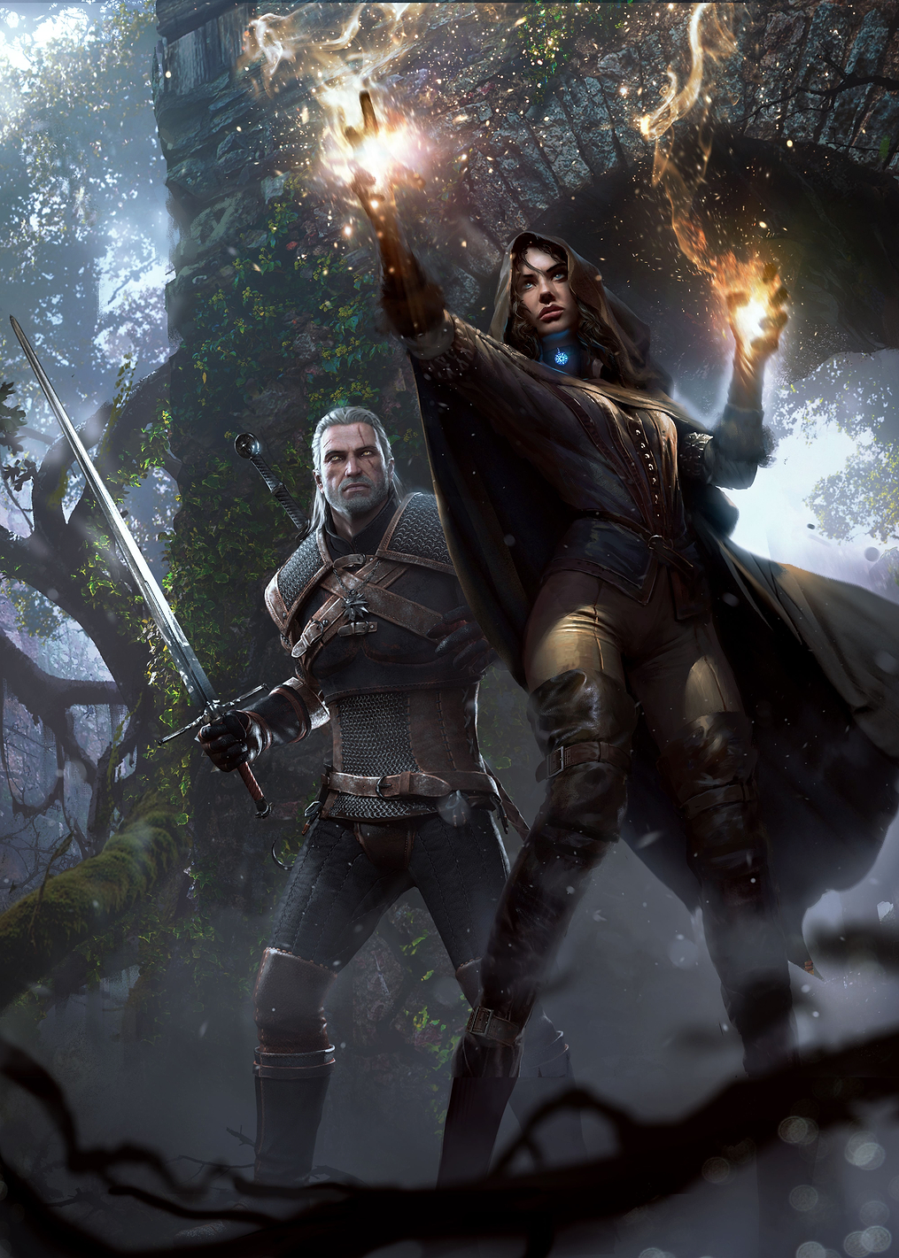 Yennefer and Geralt: постер из коллекции The Witcher