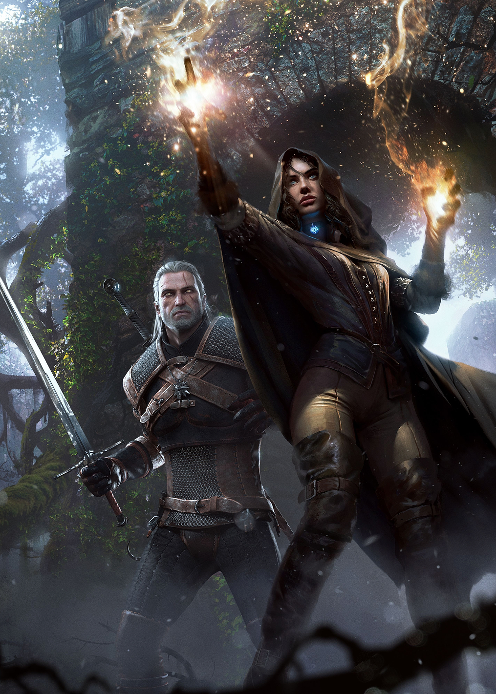 Yennefer and Geralt: постер из коллекции The Witcher