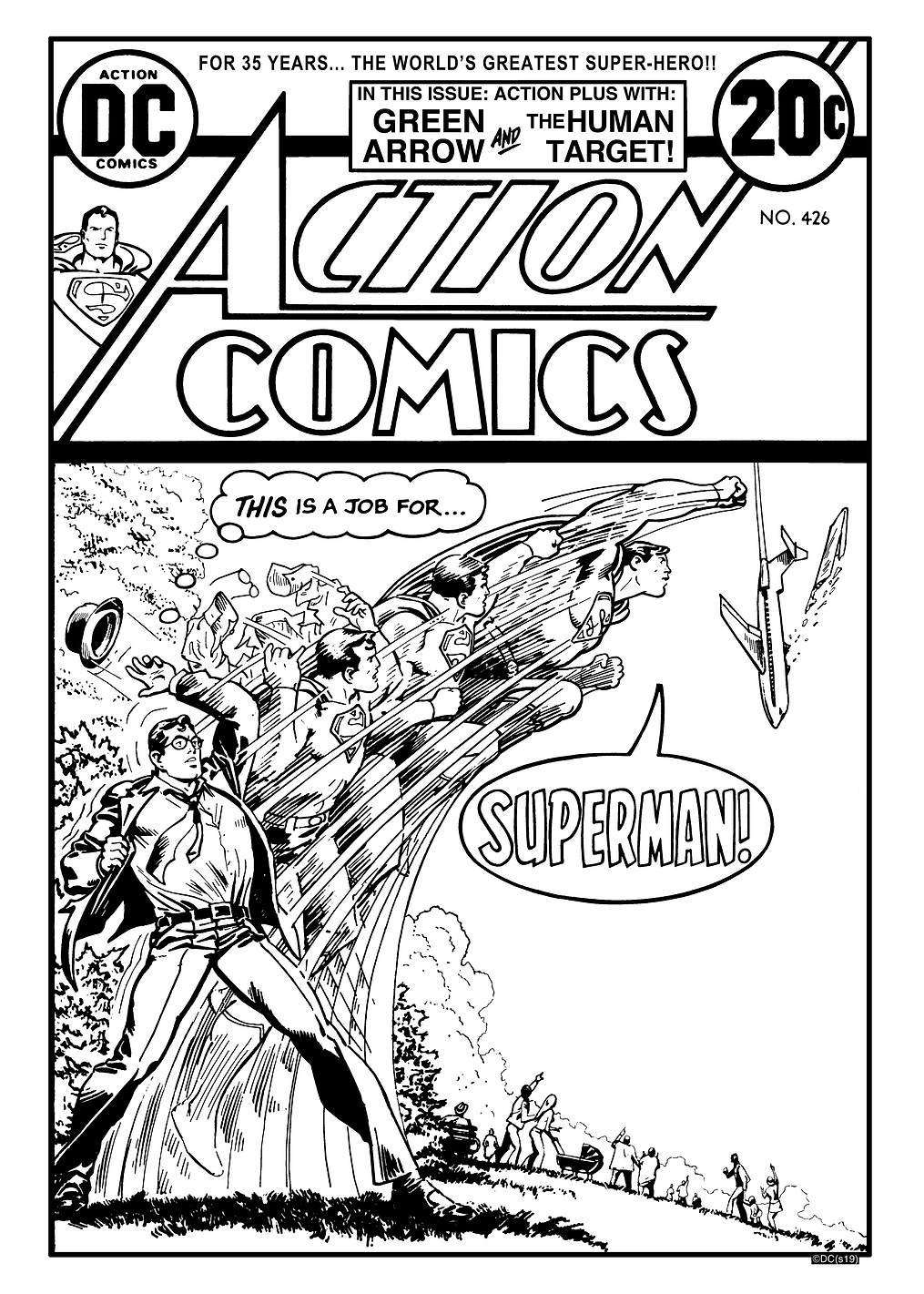 Superman Team Up Black and White: постер из коллекции DC Comics