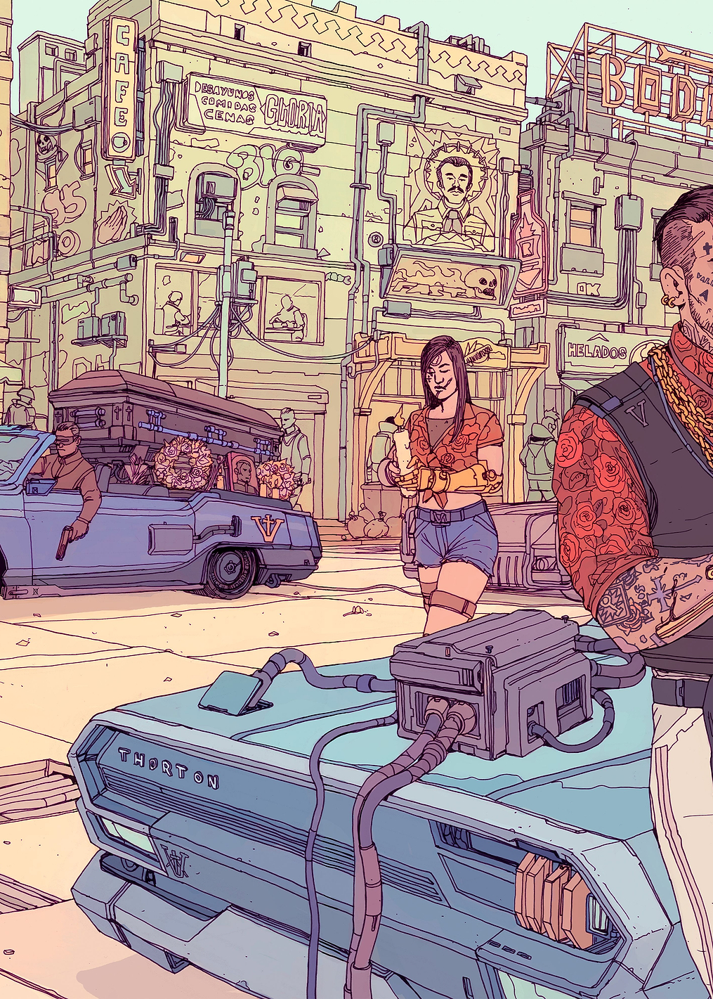 Valentinos by Deathburger: постер из коллекции Cyberpunk 2077