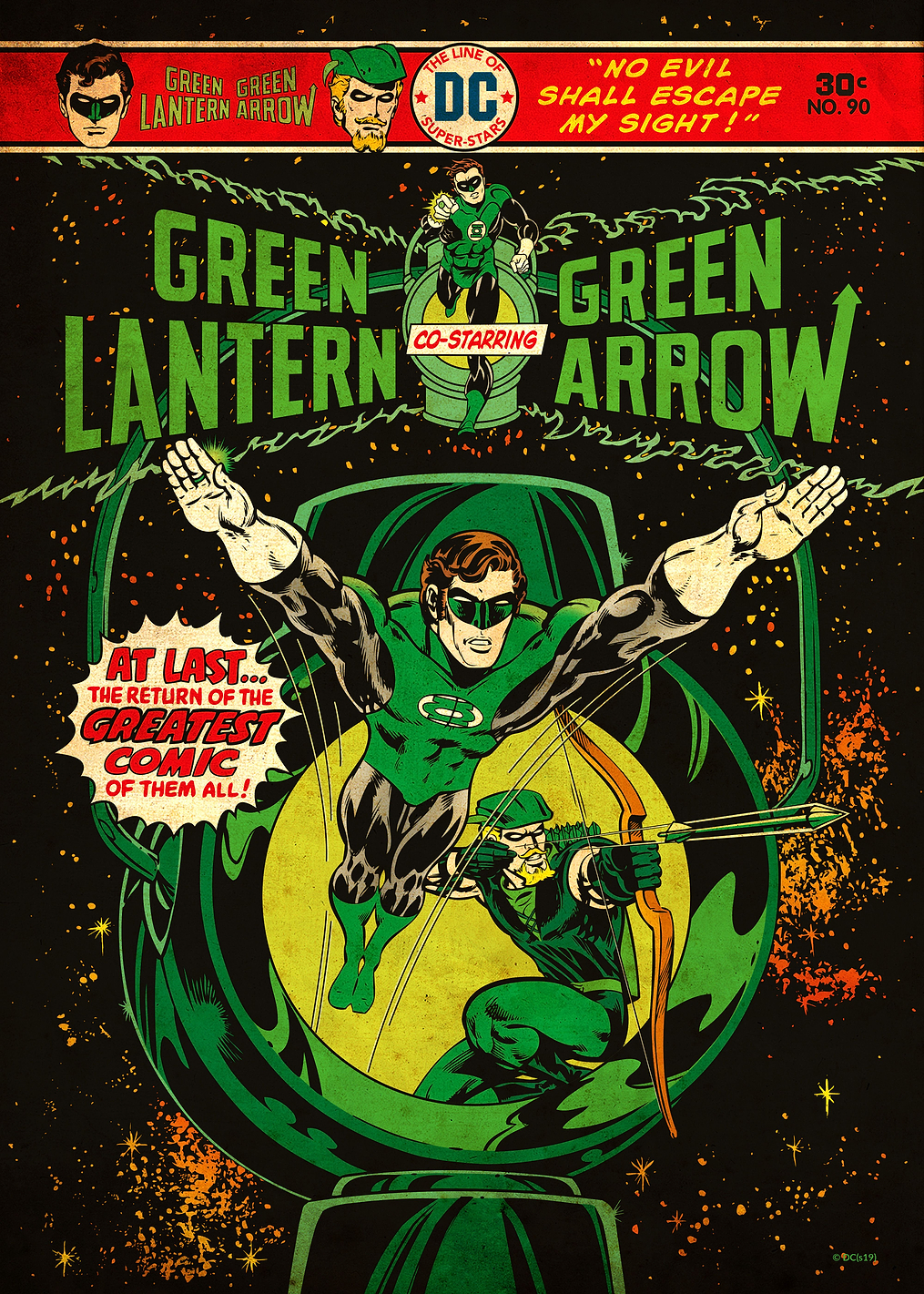Green Lantern and Green Arrow by Mike Grell and Tatjana Wood: постер из коллекции DC Comics