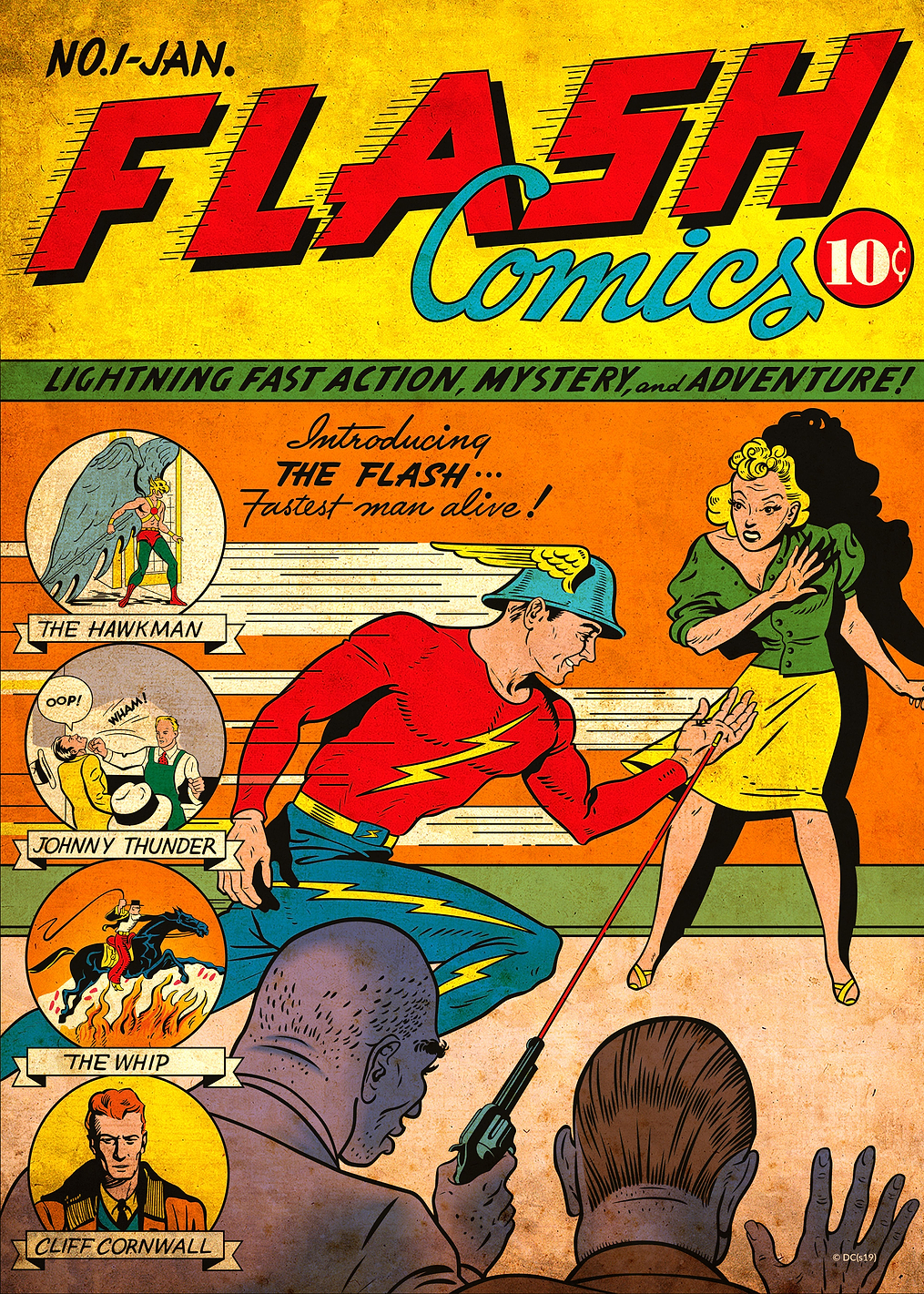 Flash Comics 1 by Sheldon Moldoff: постер из коллекции DC Comics