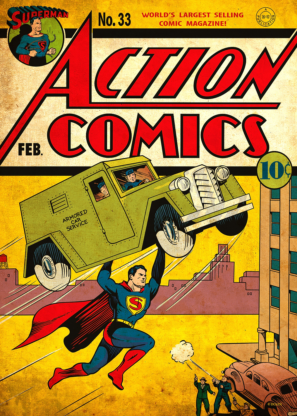Action Comics Superman 33 by Wayne Boring: постер из коллекции DC Comics