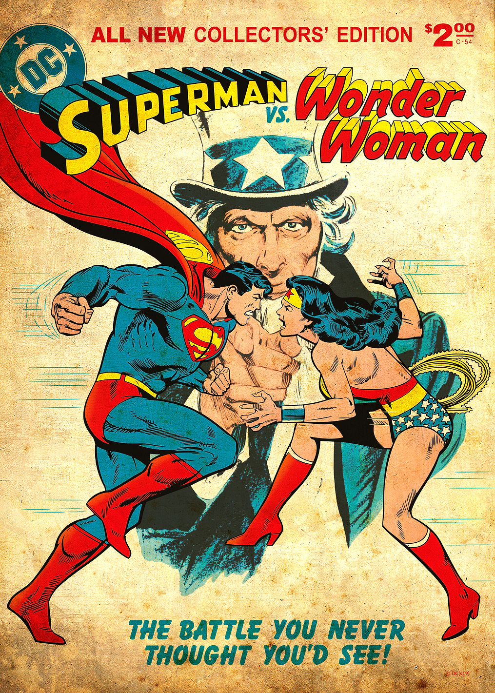 All New Collectors Edition Superman vs Wonder Woman by Dan Adkins and Jose Luis Garcia-Lopez: постер из коллекции DC Comics