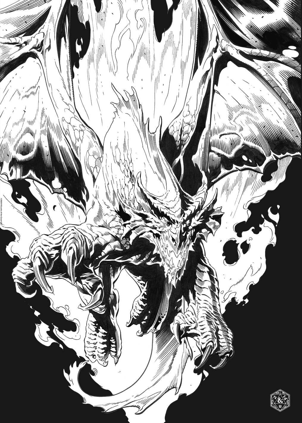 Black N White Dragon: постер из коллекции Dungeons And Dragons