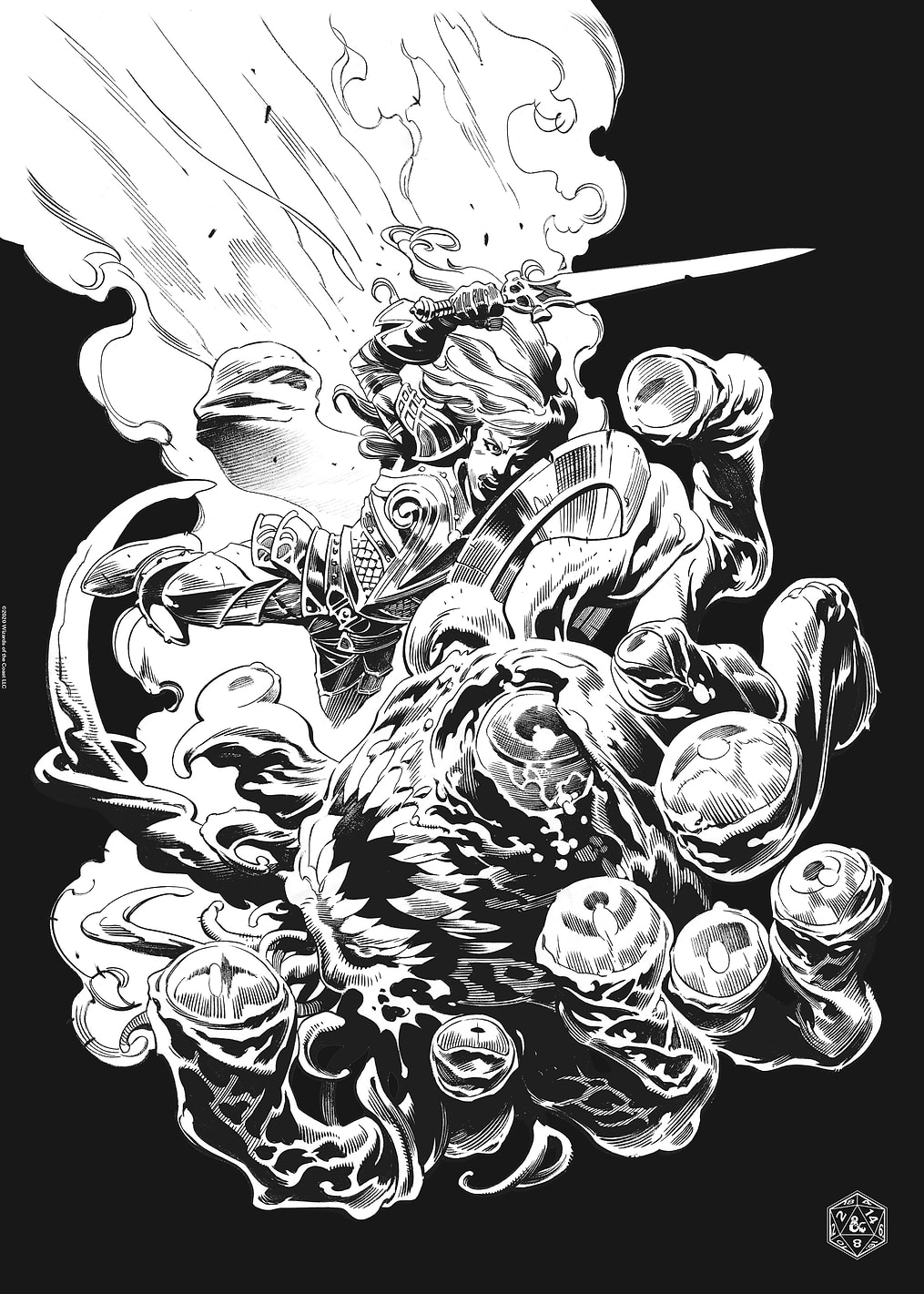 Black N White Beholder: постер из коллекции Dungeons And Dragons