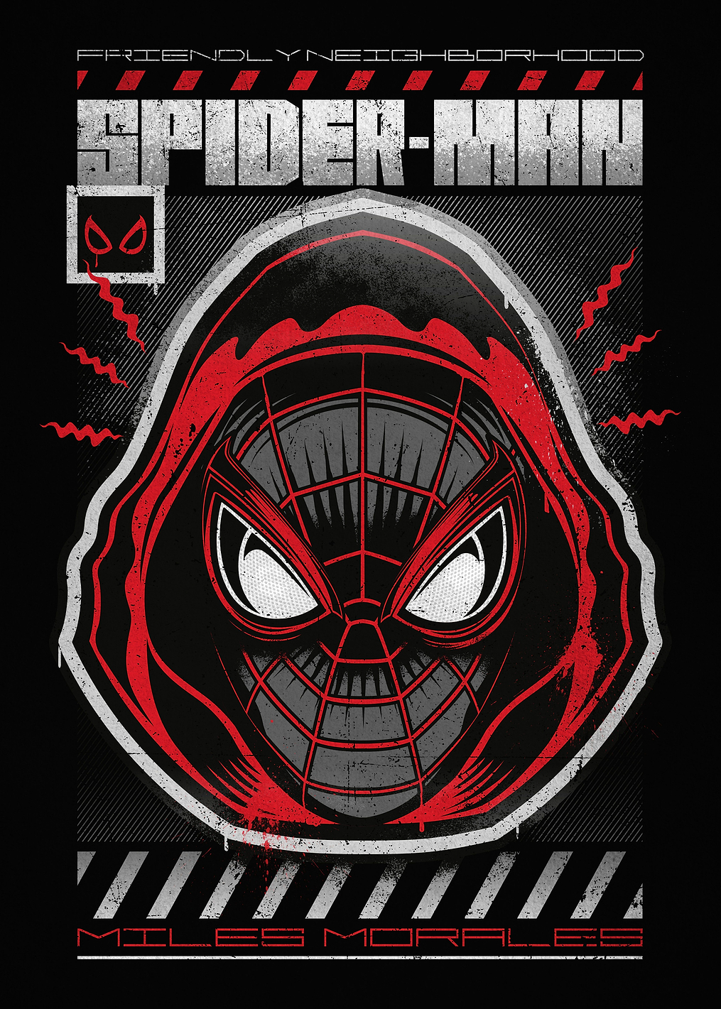 Gritty Miles Morales Spider-Man Portrait: постер из коллекции Marvel