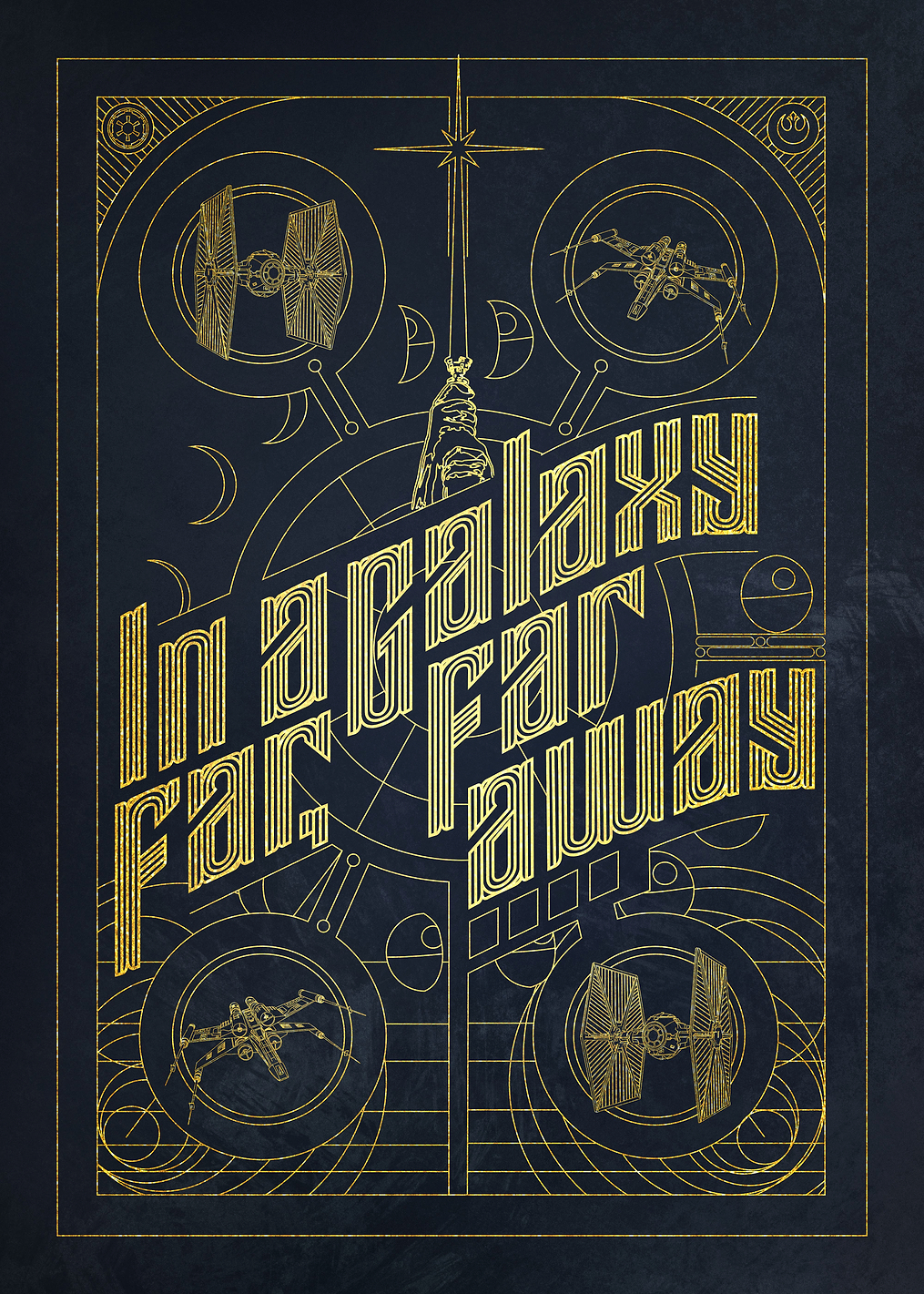 Galaxy Far Far Away Black: постер из коллекции Star Wars