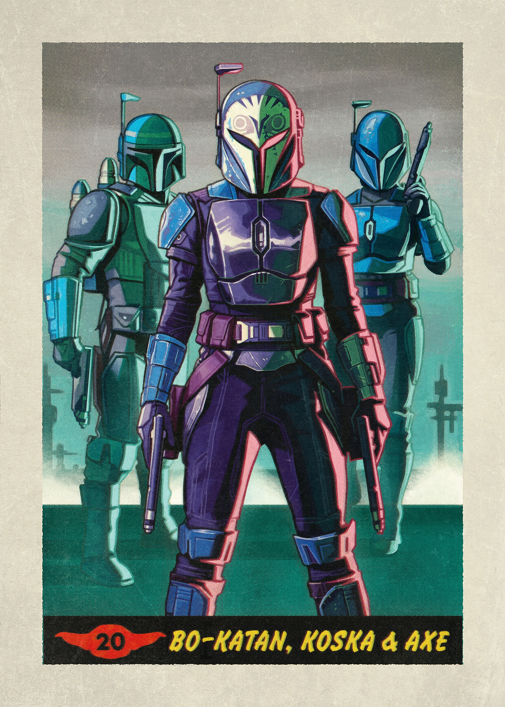 Bo Katan Koska and Axe Mandalorian Card: постер из коллекции Star Wars