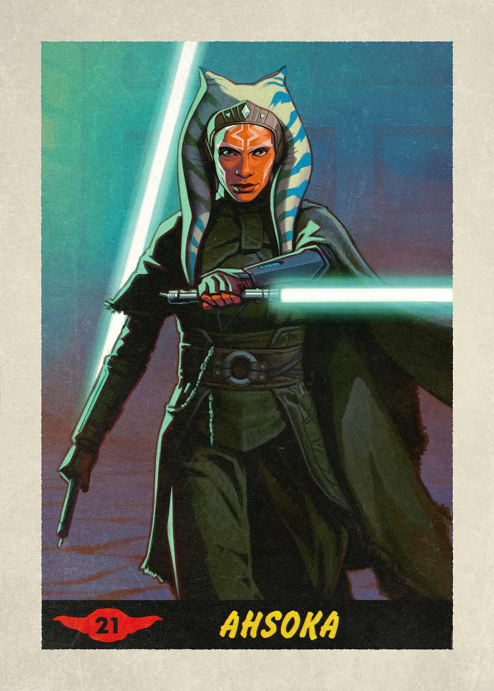 Ahsoka Tano Mandalorian Card: постер из коллекции Star Wars