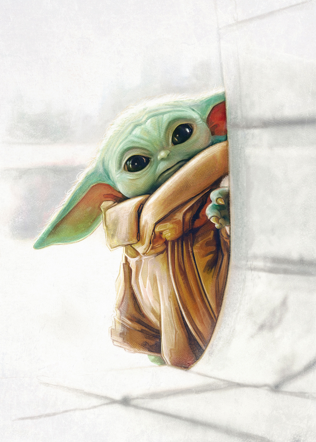 Grogu Peeking In: постер из коллекции Star Wars