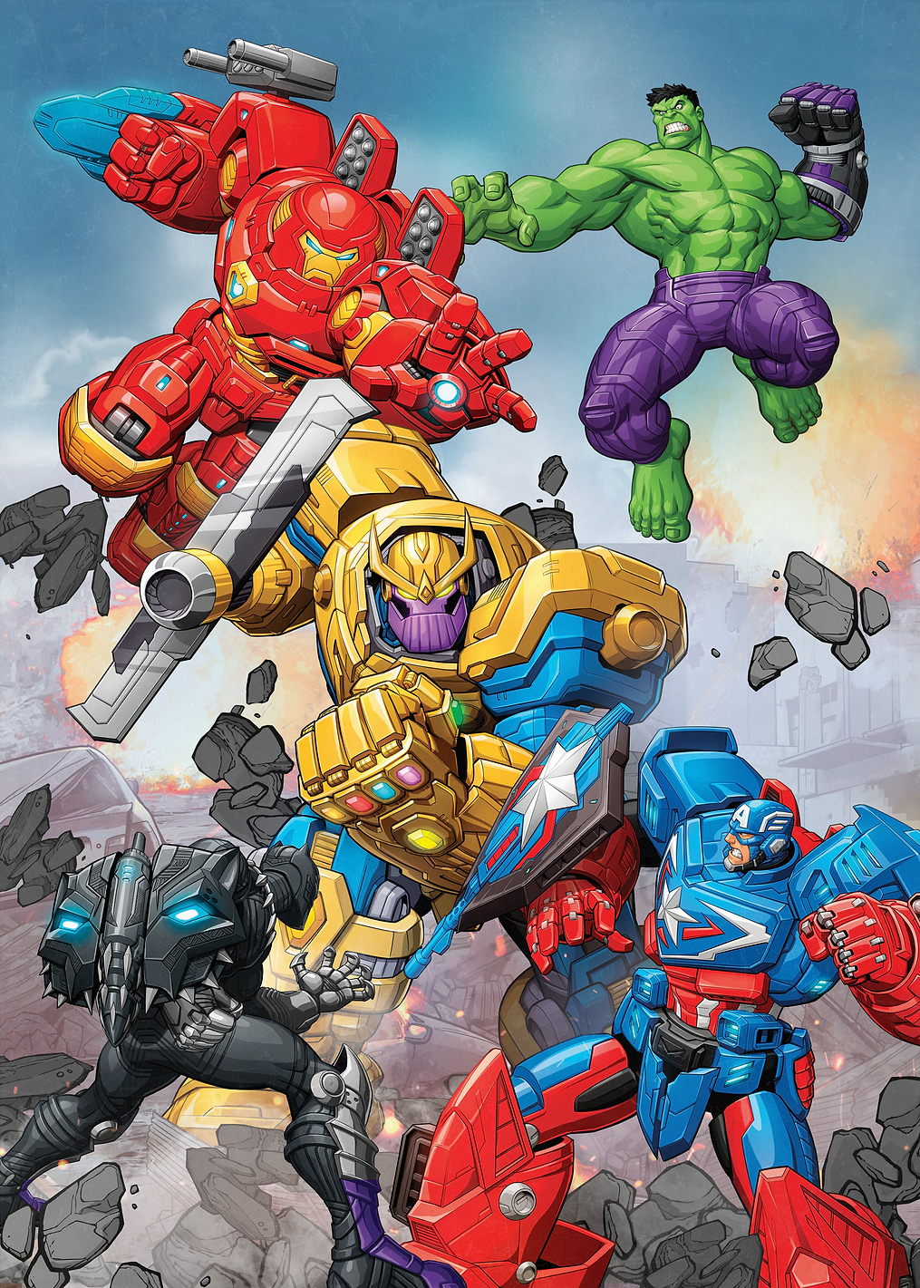 Thanos Fight in Mech Suits: постер из коллекции Marvel