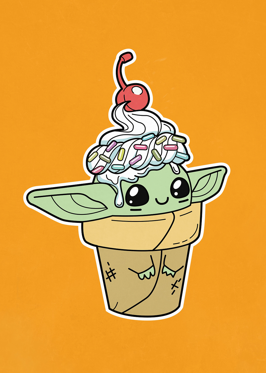 Ice Cream Cute Grogu: постер из коллекции Star Wars