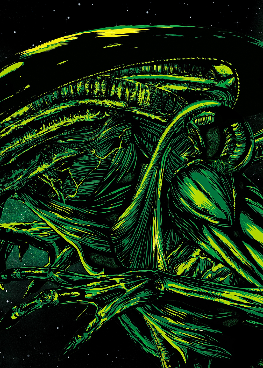 Black And Green Alien: постер из коллекции Alien