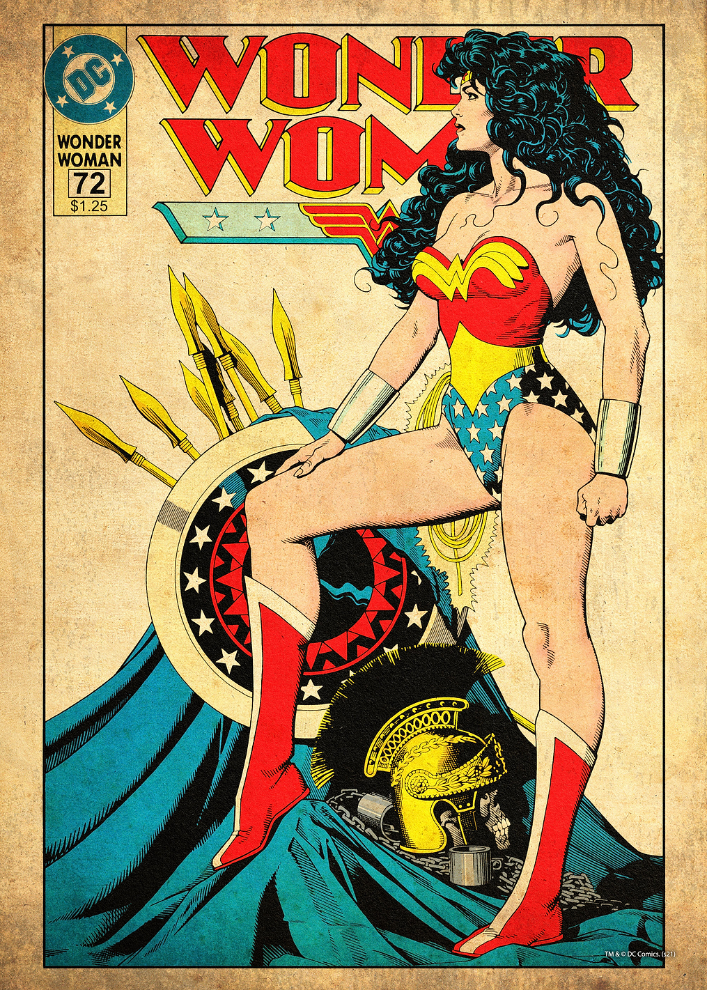 Wonder Woman and centurion helmet: постер из коллекции DC Comics