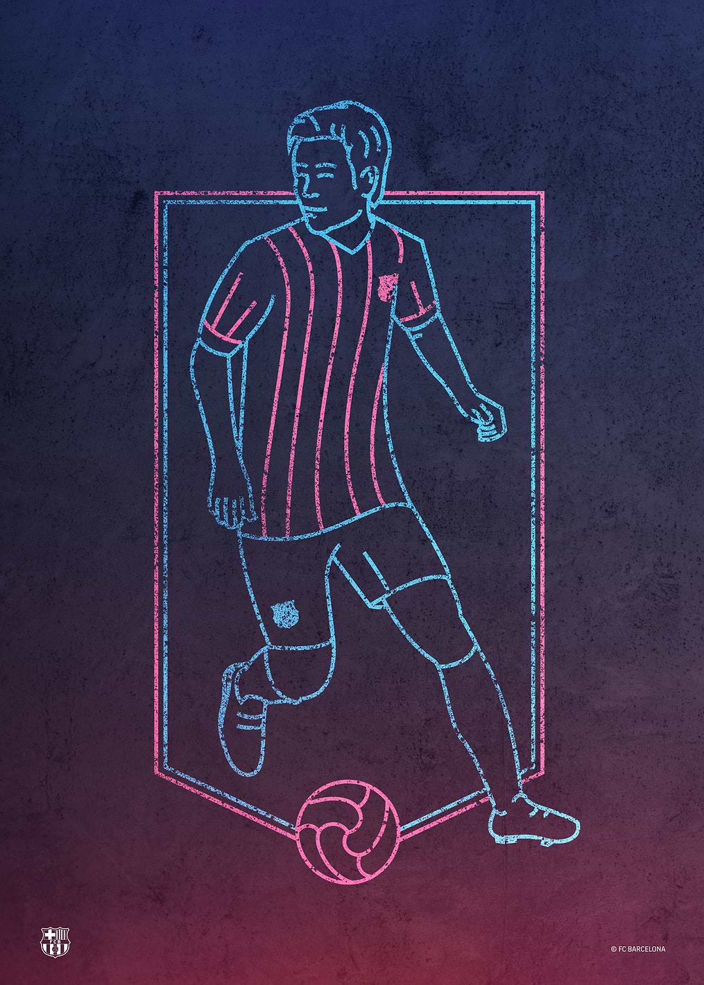 FC Barcelona Player Neon: постер из коллекции Barça