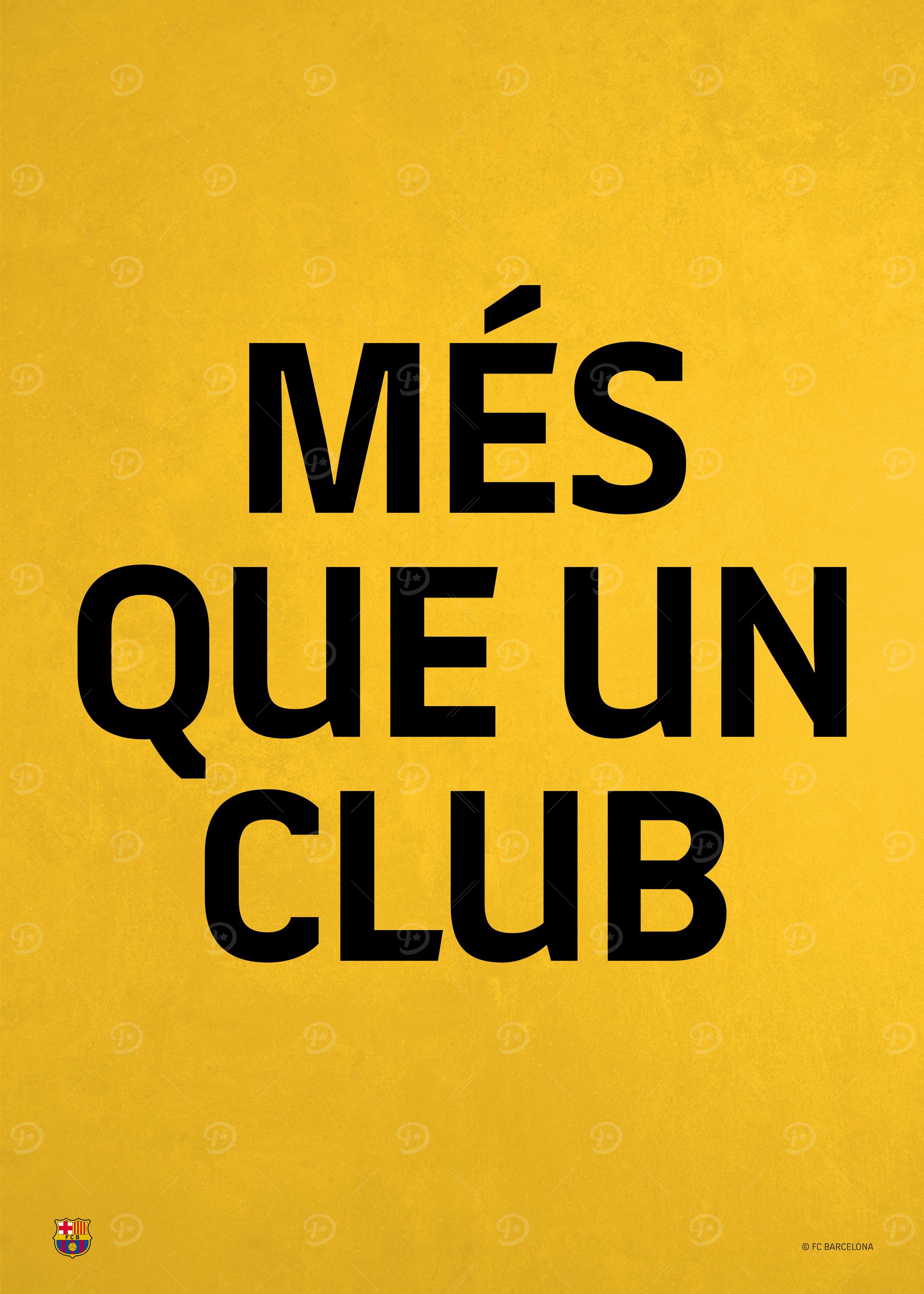 Mes Que Un Club yellow: постер из коллекции Barça