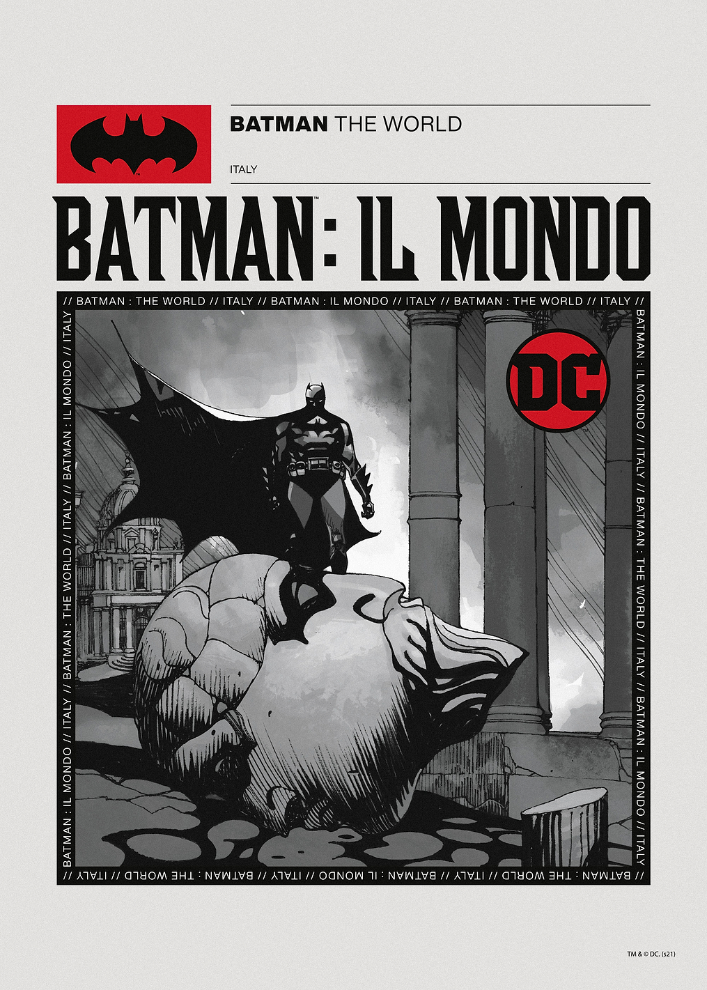Batman The World BW Italy: постер из коллекции DC Comics