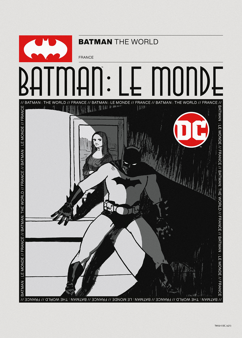 Batman The World BW France: постер из коллекции DC Comics