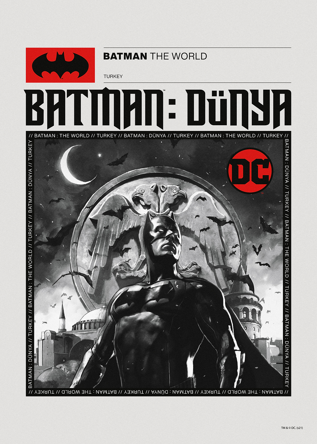 Batman The World BW Turkey: постер из коллекции DC Comics
