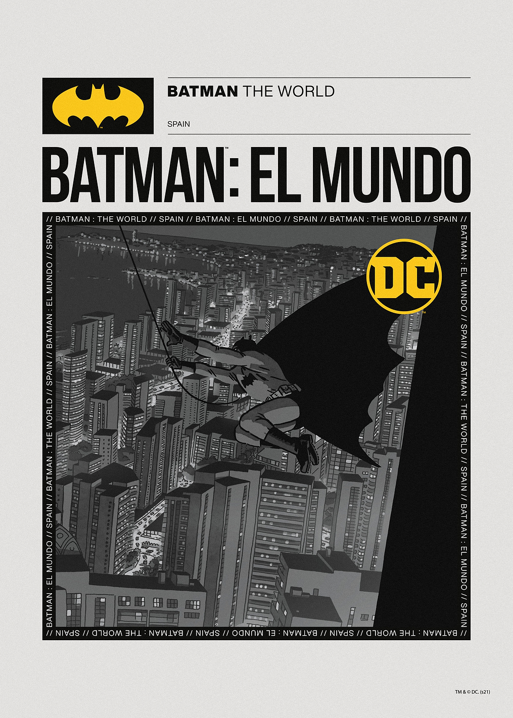 Batman The World BW Spain: постер из коллекции DC Comics