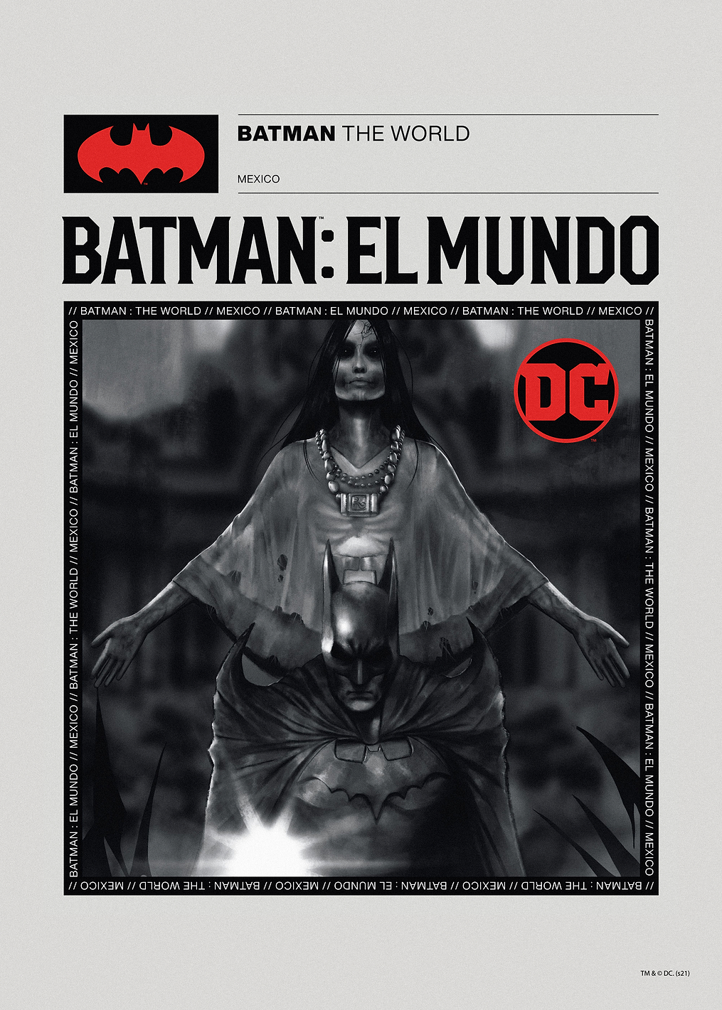 Batman The World BW Mexico: постер из коллекции DC Comics