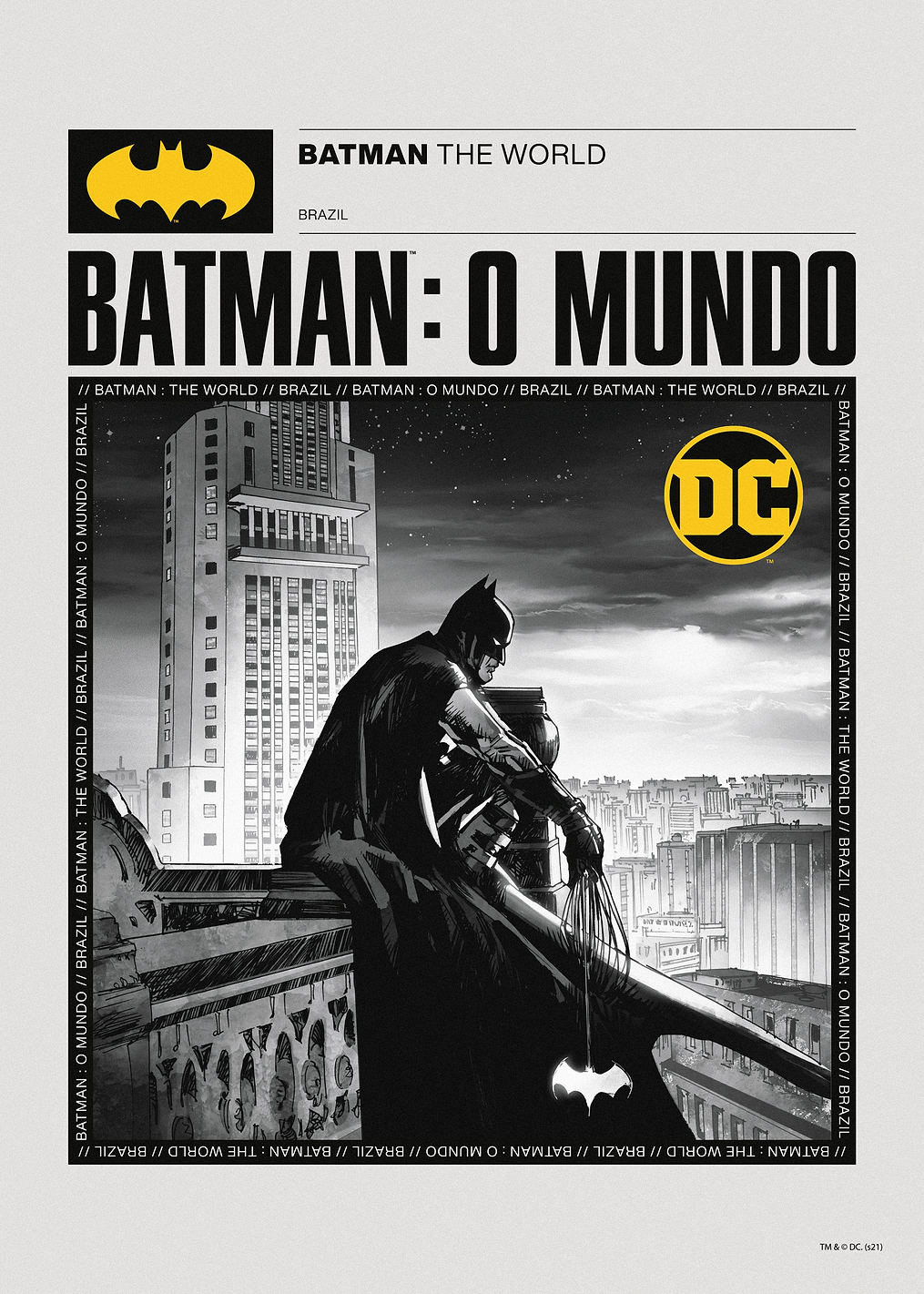 Batman The World BW Brazil: постер из коллекции DC Comics