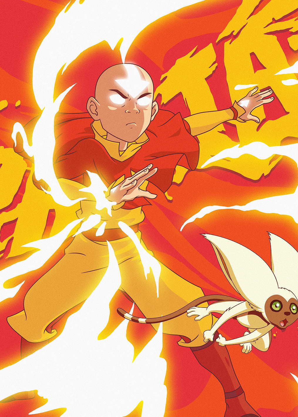 Aang and Momo - Fire: постер из коллекции Avatar: The Last Airbender