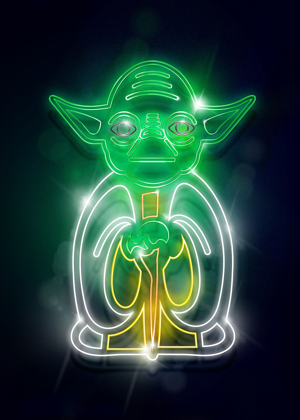 Yoda neon: постер из коллекции Star Wars