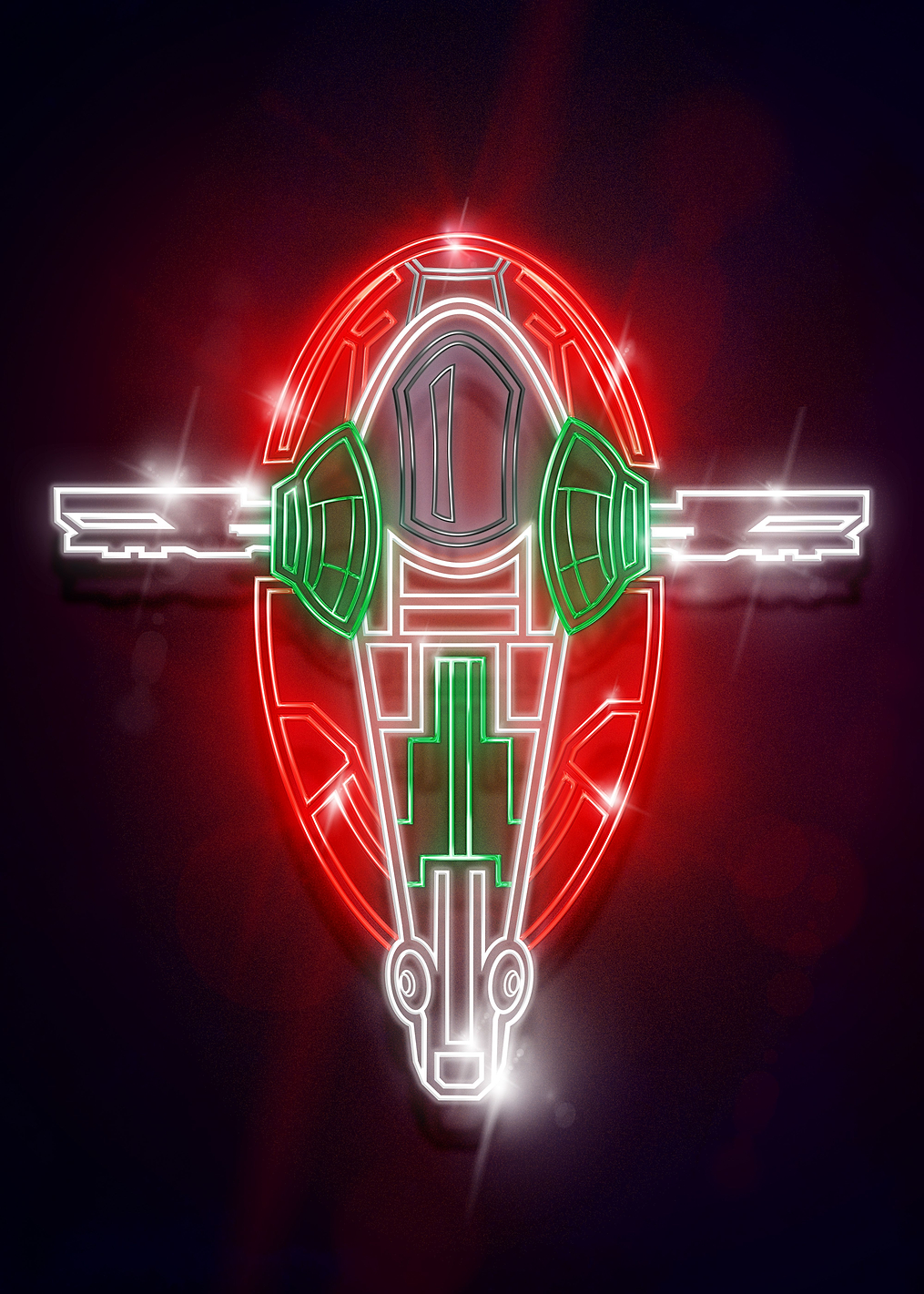 Slave I neon: постер из коллекции Star Wars