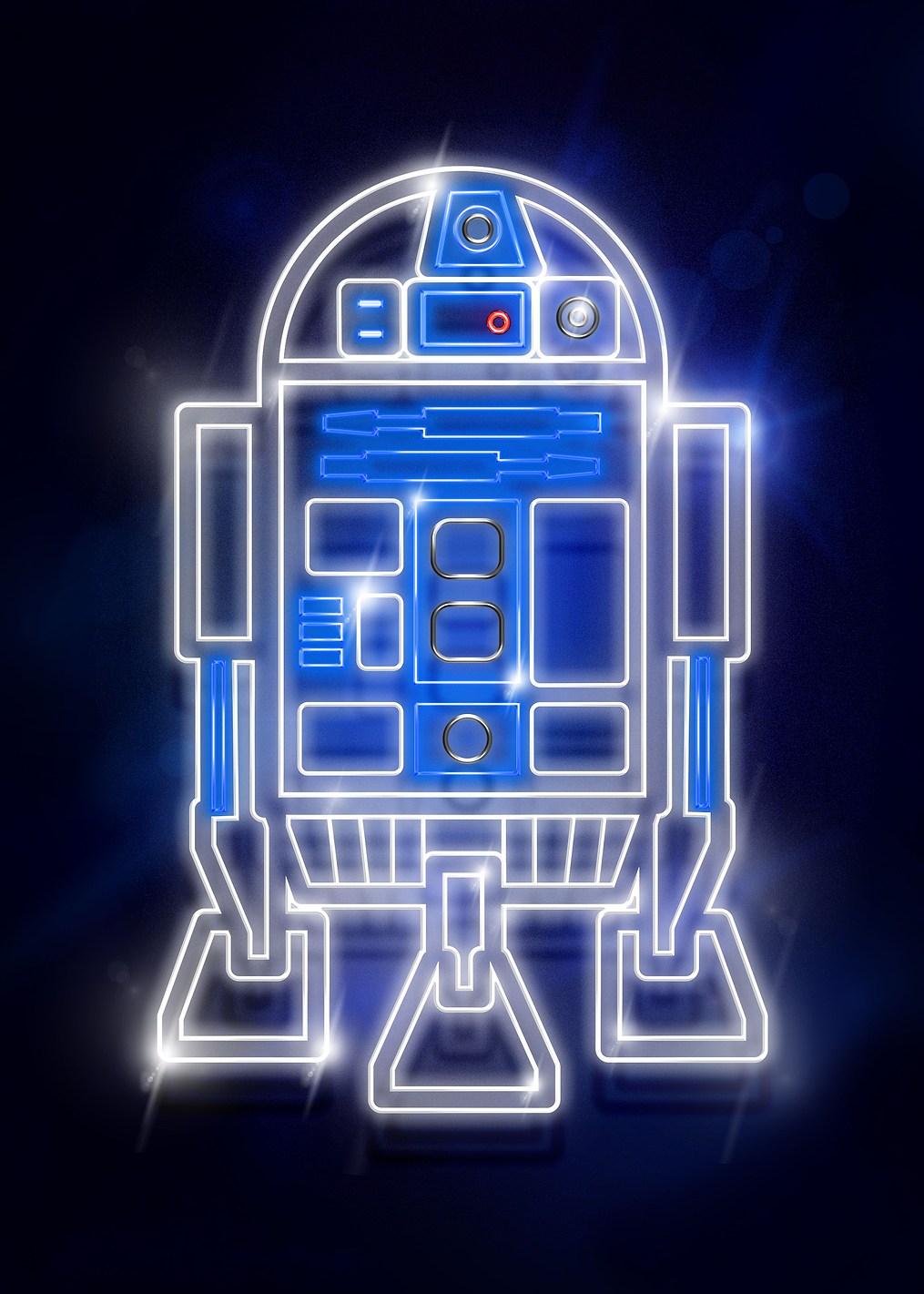 R2D2 neon: постер из коллекции Star Wars