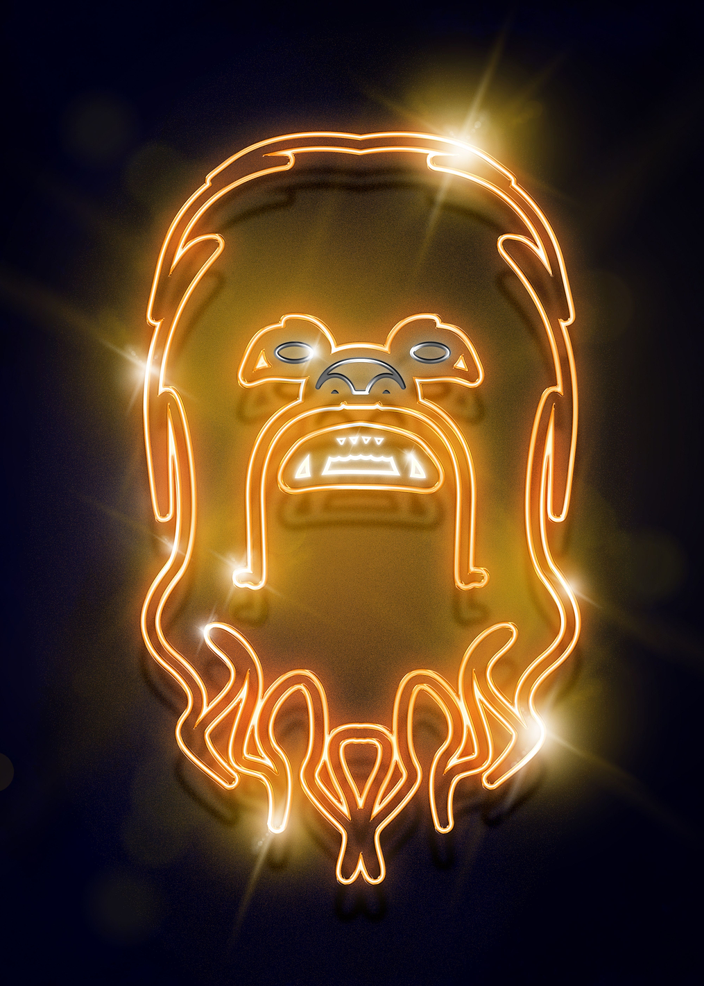 Chewbacca neon: постер из коллекции Star Wars