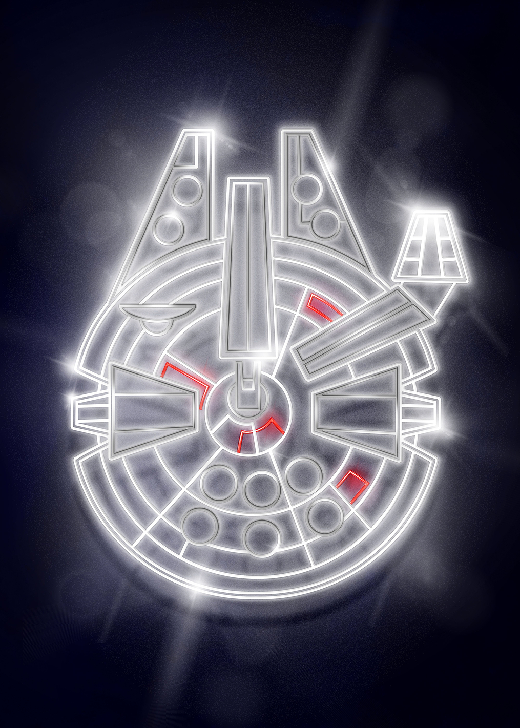 Millenium Falcon neon: постер из коллекции Star Wars