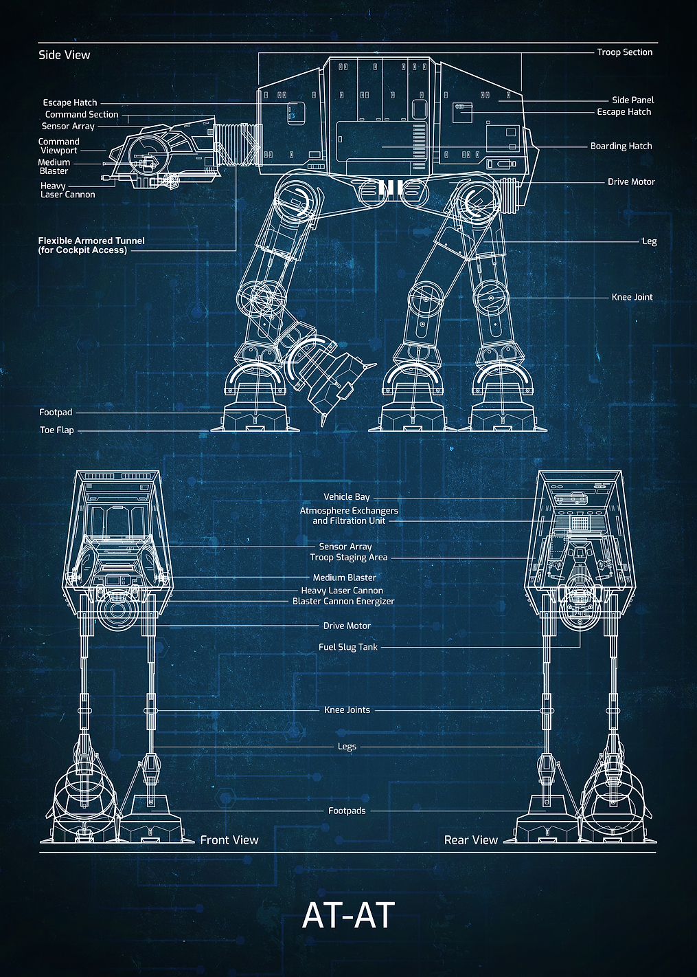 AT-AT Blueprint: постер из коллекции Star Wars