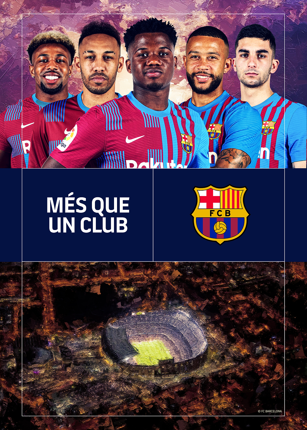 Aubameyang squad: постер из коллекции Barça