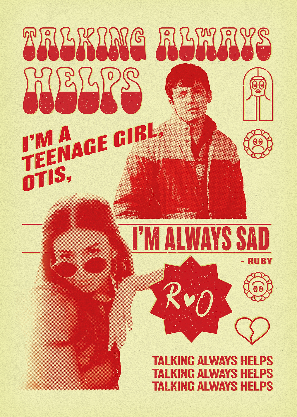 Otis and Ruby Collage: постер из коллекции Sex Education