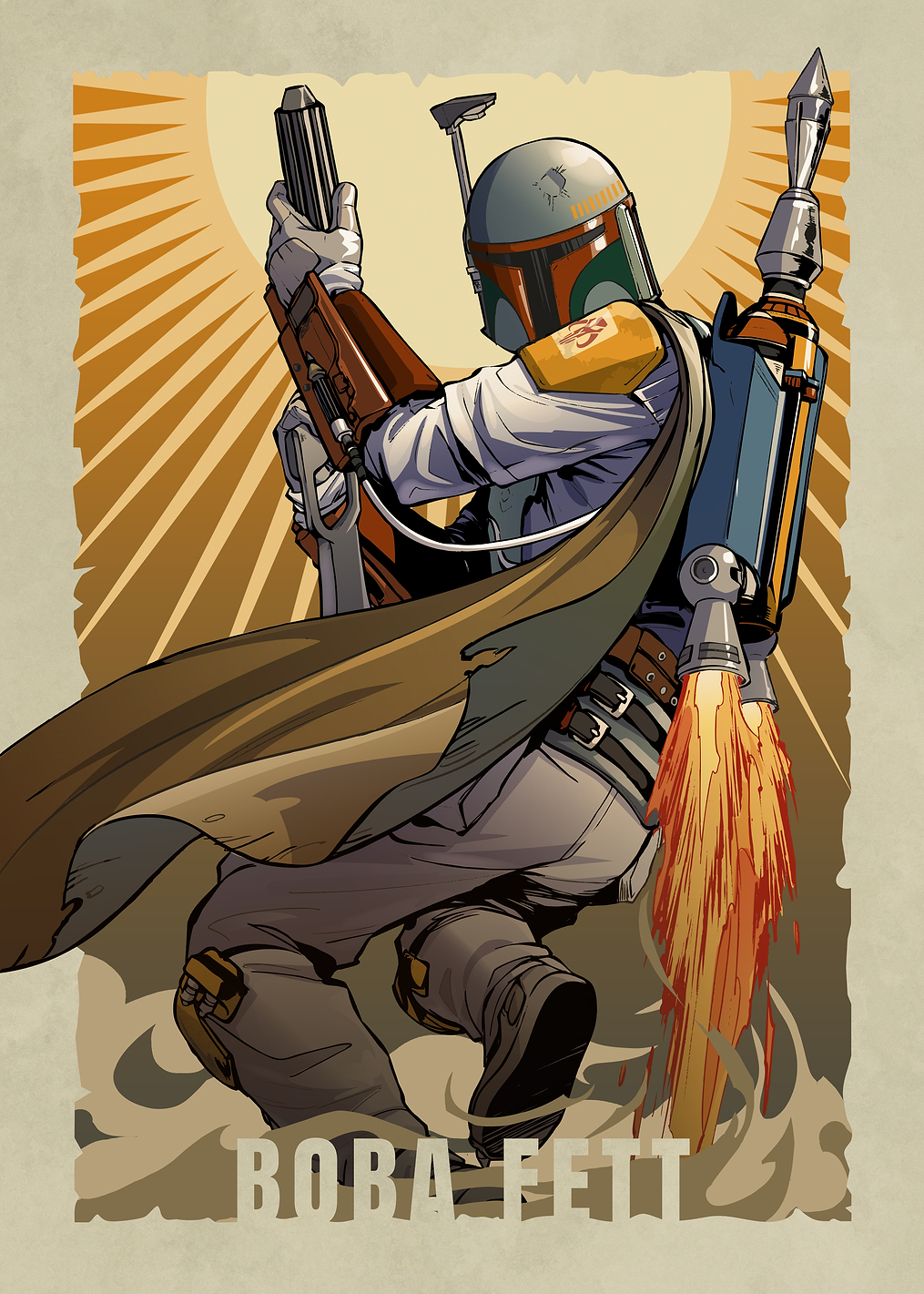 The pose of Boba Fett: постер из коллекции Star Wars