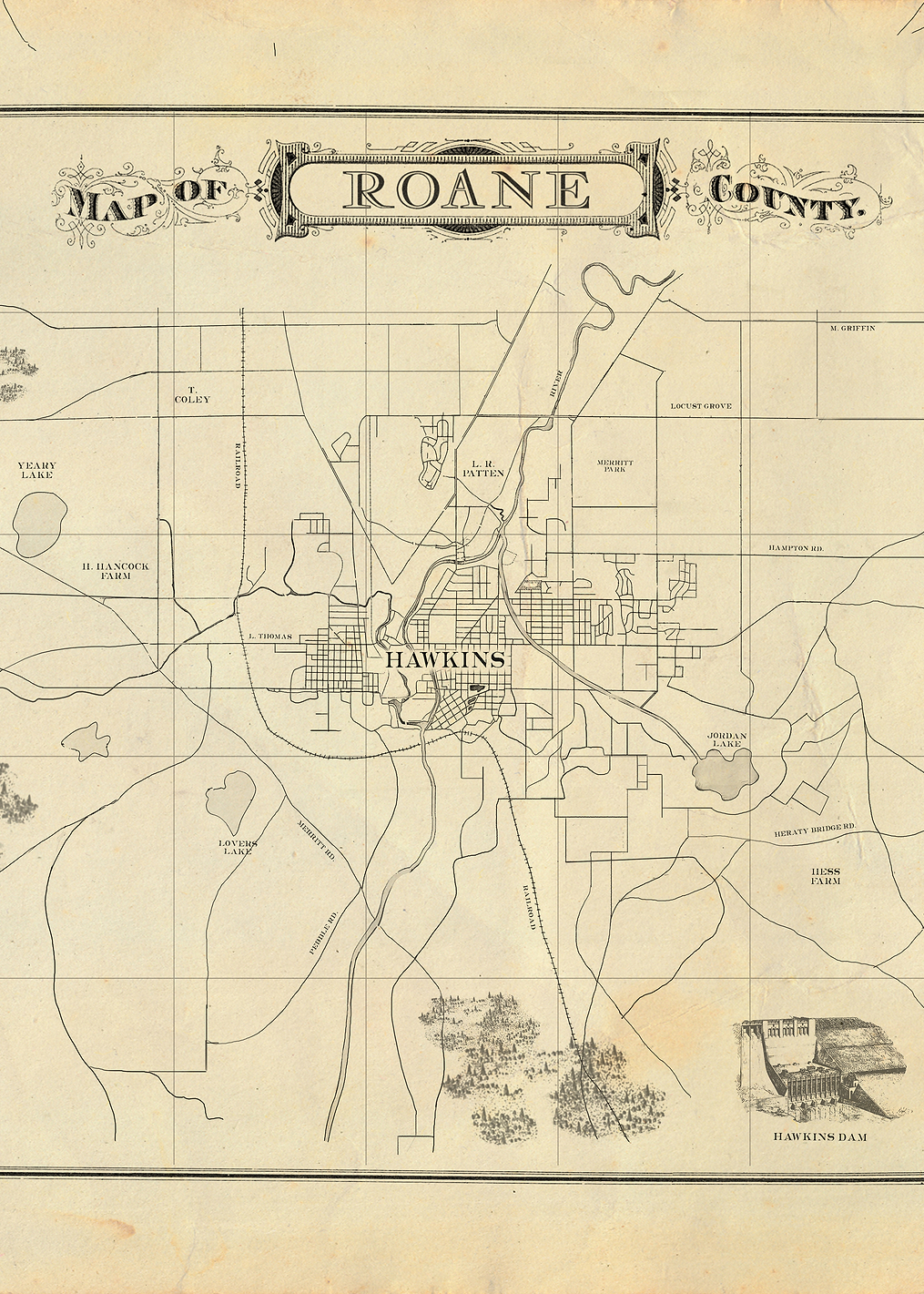 Map of the Roane County: постер из коллекции Stranger Things Series