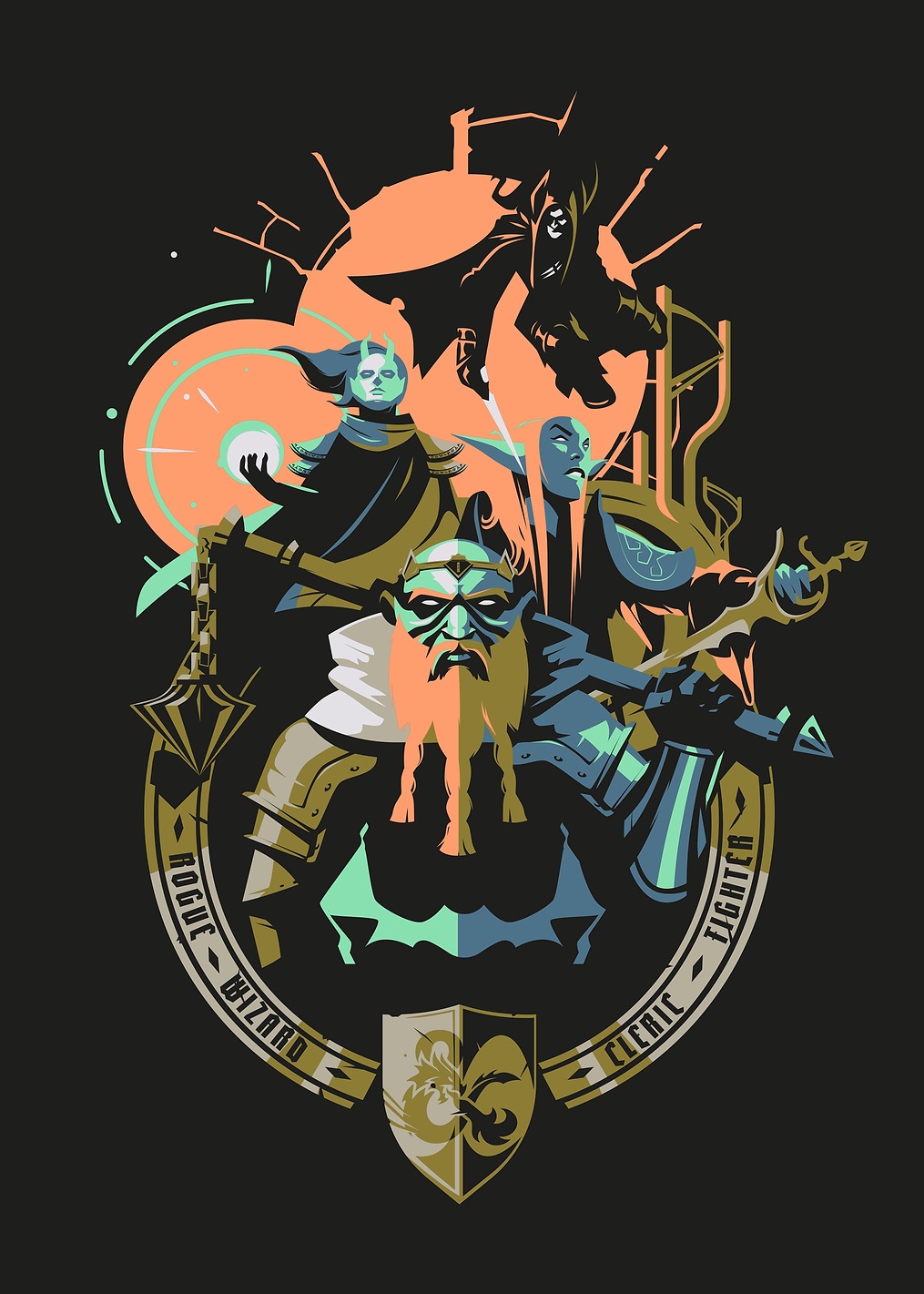 Rogue Wizard Fighter: постер из коллекции Dungeons And Dragons