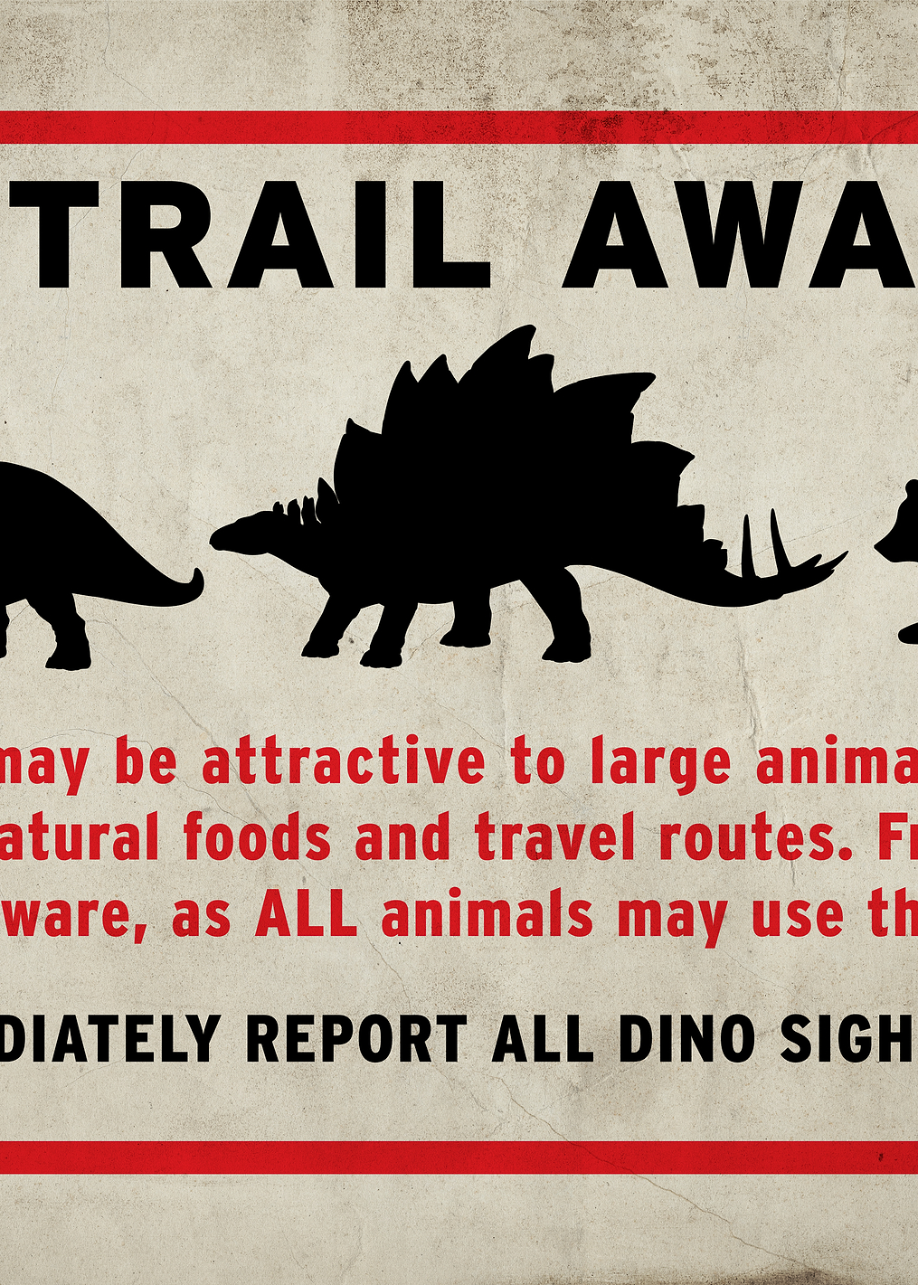 Be Trail Aware: постер из коллекции Jurassic World