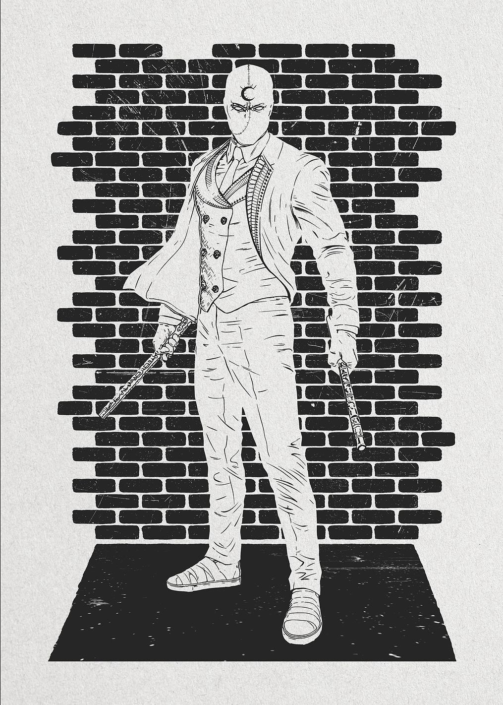 Mr. Knight black&white: постер из коллекции Marvel