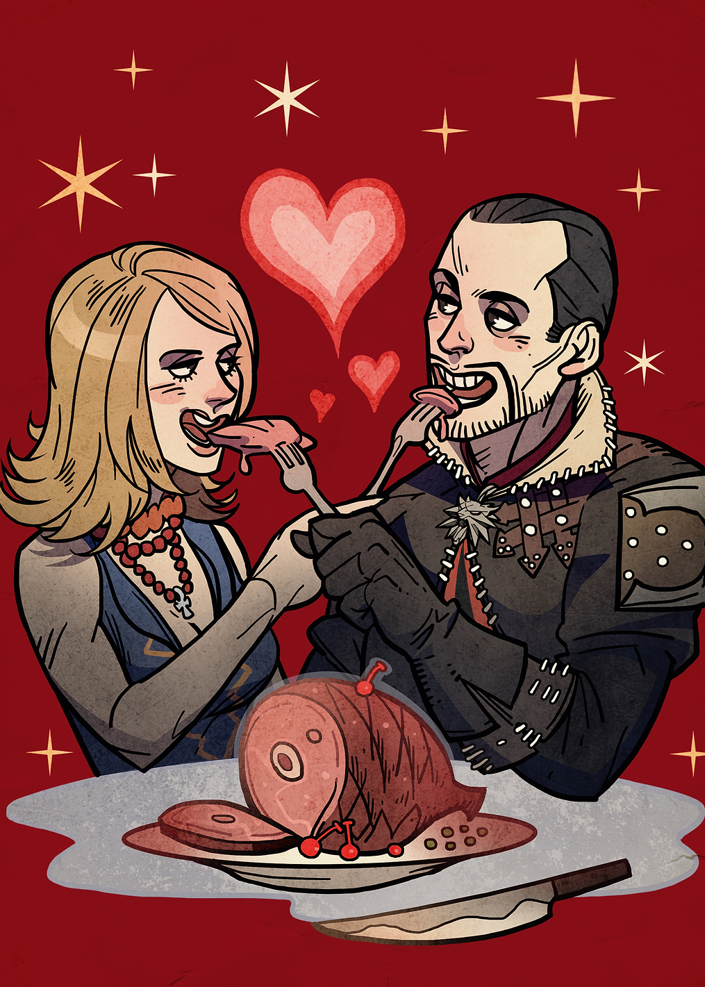 Keira and Lambert Flirting: постер из коллекции The Witcher
