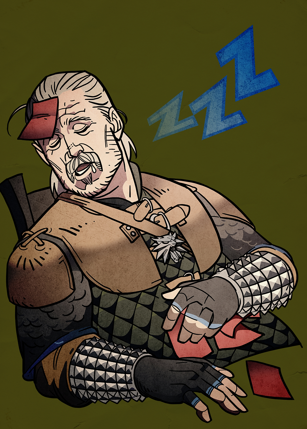 Sleeping Vesemir: постер из коллекции The Witcher