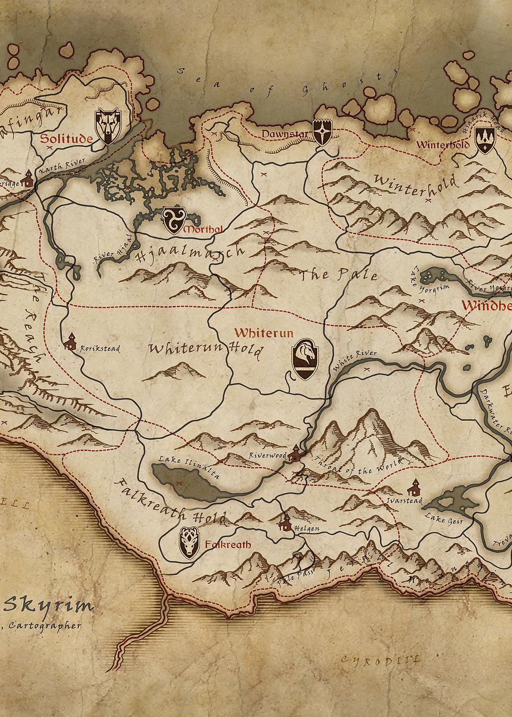 Skyrim Anthology Map: постер из коллекции The Elder Scrolls
