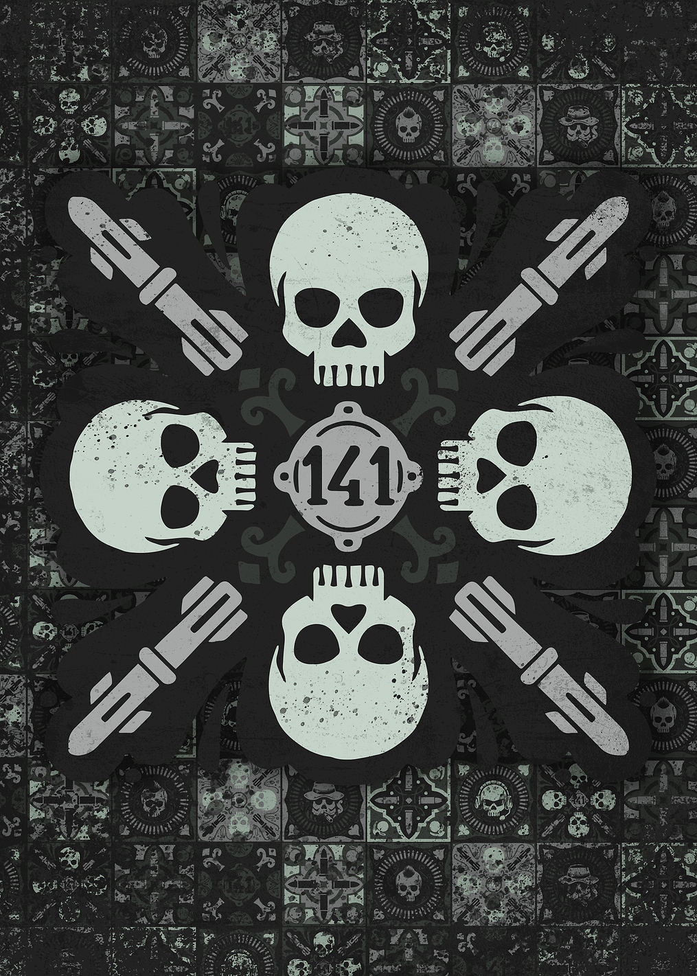 Skulls mosaic tile: постер из коллекции Call of Duty