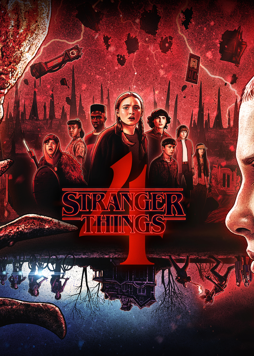 Eleven vs Vecna Logo: постер из коллекции Stranger Things Series