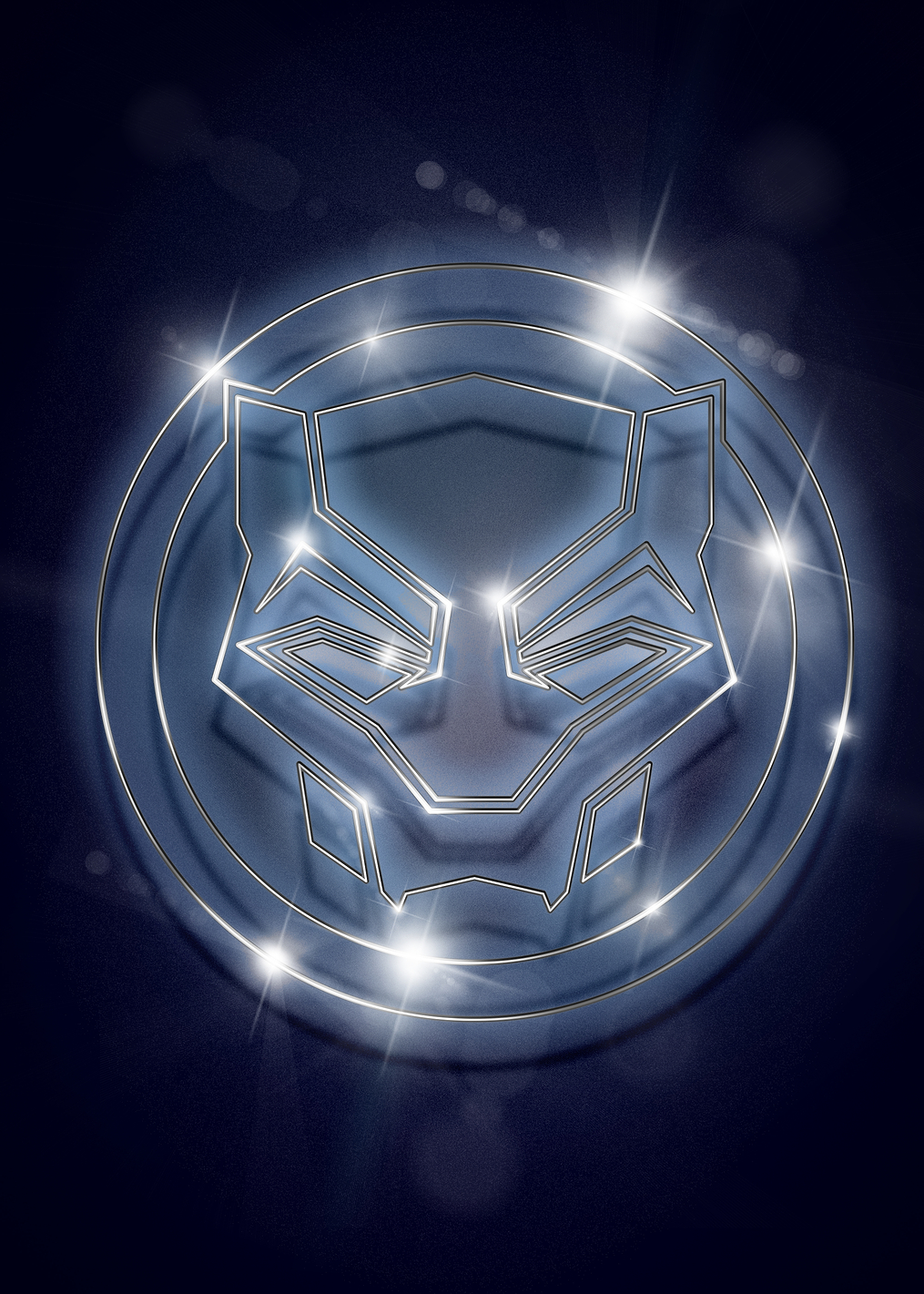 Black Panther neon badge: постер из коллекции Marvel