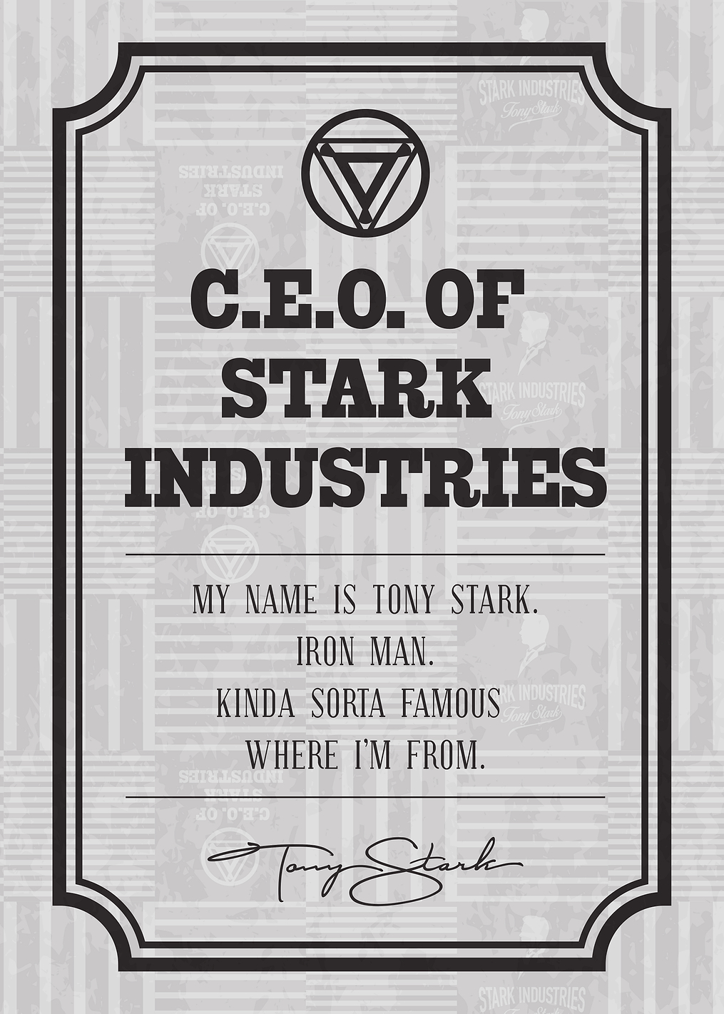 My name is Tony Stark: постер из коллекции Marvel