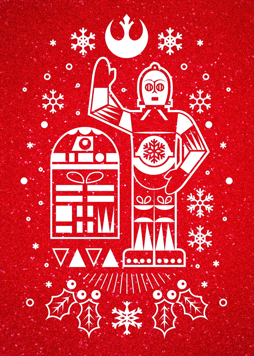 Christmas Droids red: постер из коллекции Star Wars